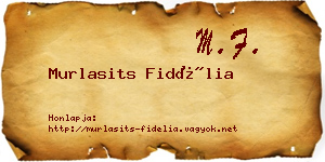 Murlasits Fidélia névjegykártya